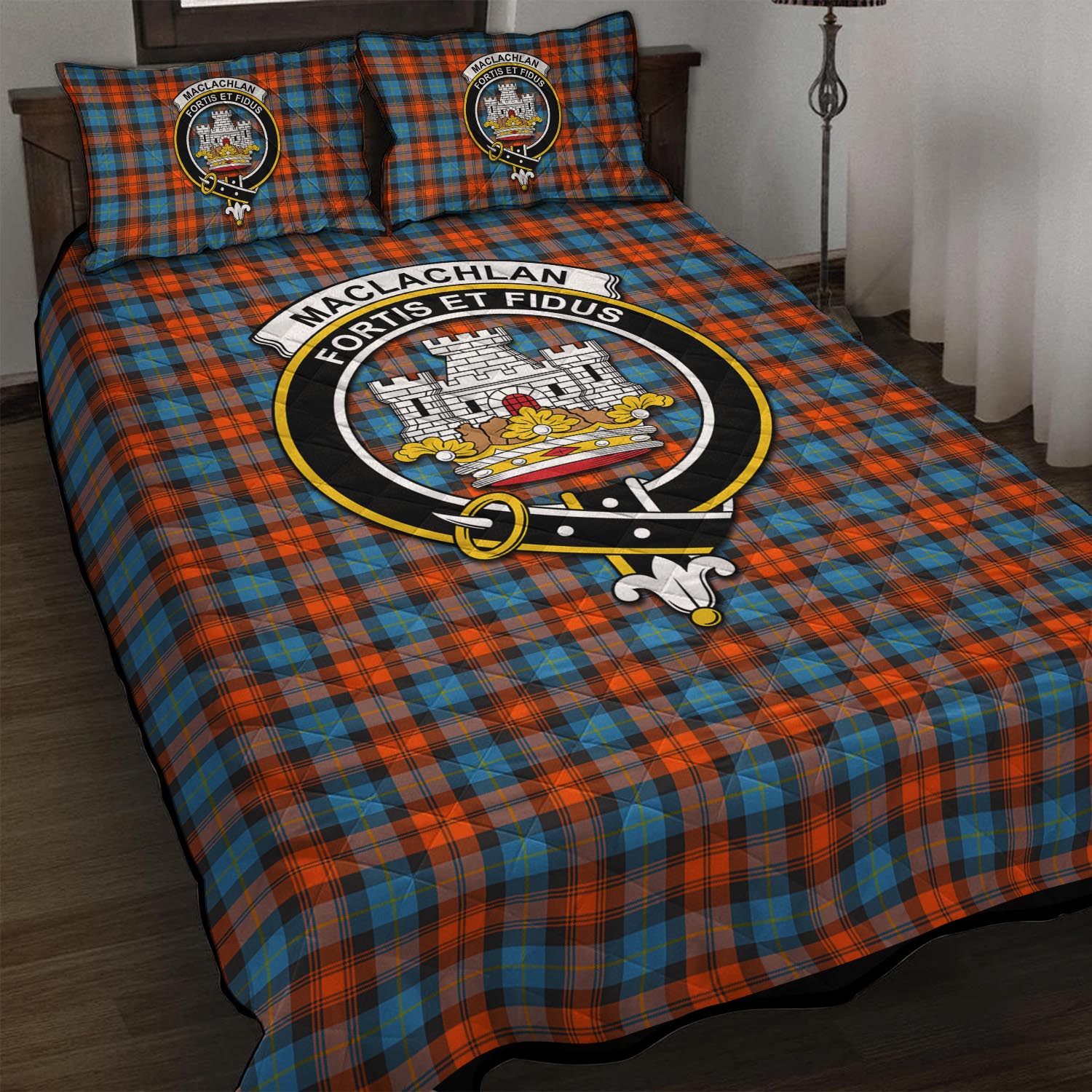 MacLachlan Ancient Tartan Quilt Bed Set with Family Crest - Tartan Vibes Clothing