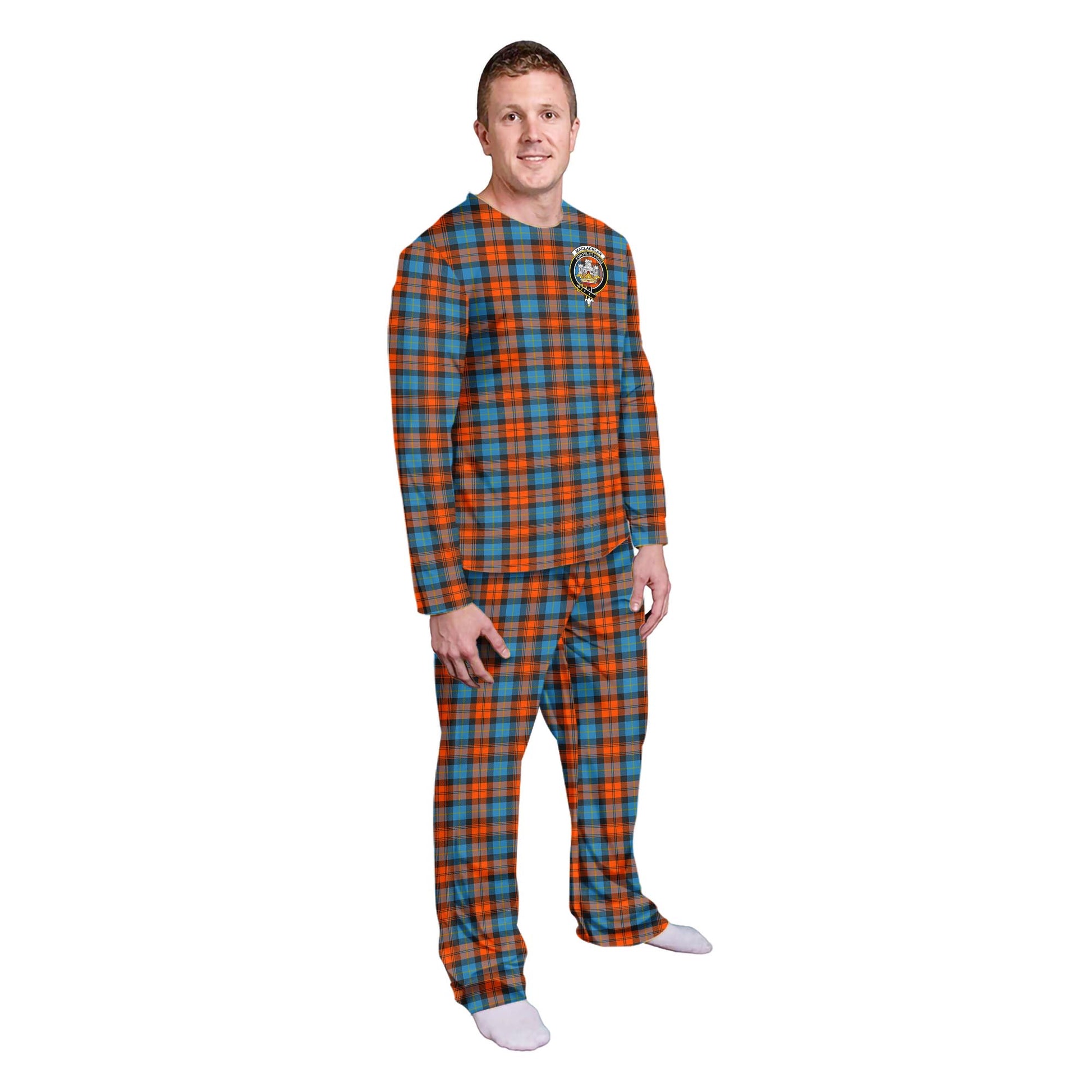 MacLachlan Ancient Tartan Pajamas Family Set with Family Crest - Tartanvibesclothing