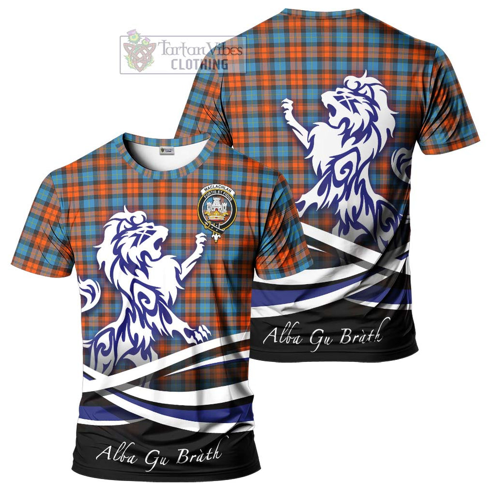 Tartan Vibes Clothing MacLachlan Ancient Tartan Cotton T-shirt with Alba Gu Brath Regal Lion Emblem