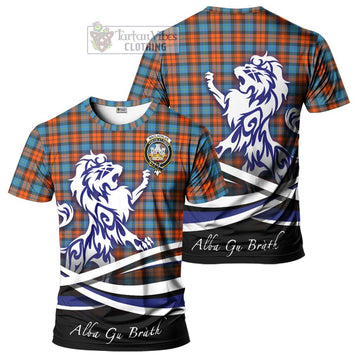 MacLachlan Ancient Tartan Cotton T-shirt with Alba Gu Brath Regal Lion Emblem