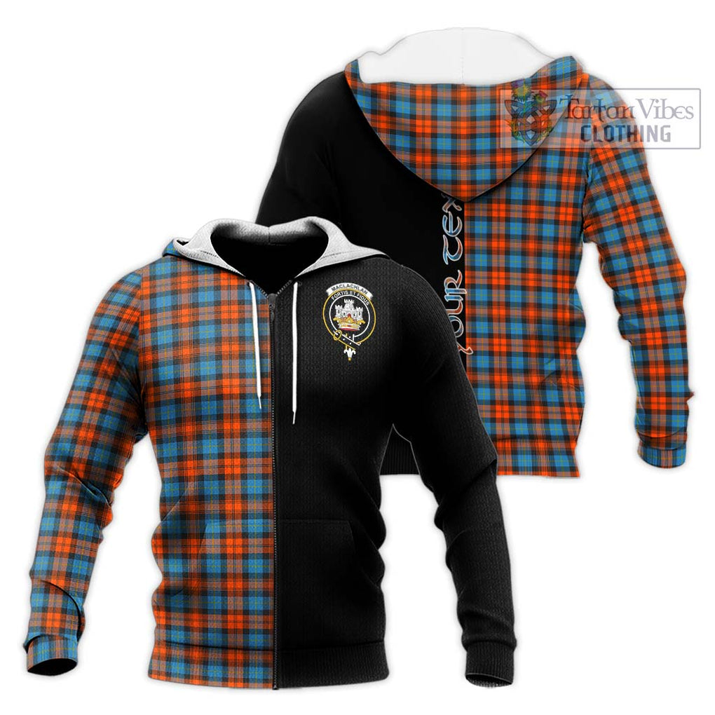 MacLachlan Ancient Tartan Knitted Hoodie with Family Crest and Half Of Me Style Unisex Knitted Zip Hoodie - Tartanvibesclothing Shop