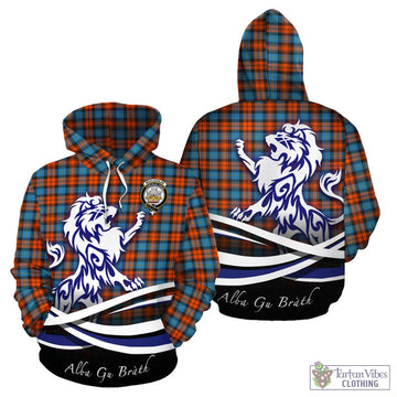 MacLachlan Ancient Tartan Hoodie with Alba Gu Brath Regal Lion Emblem