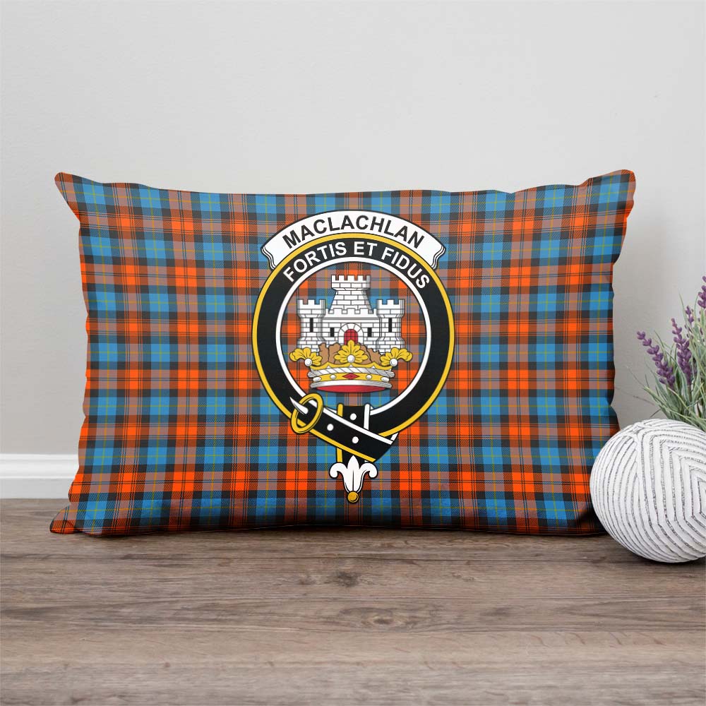 MacLachlan Ancient Tartan Pillow Cover with Family Crest Rectangle Pillow Cover - Tartanvibesclothing