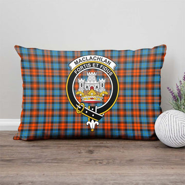 MacLachlan Ancient Tartan Pillow Cover with Family Crest