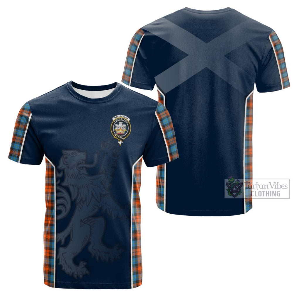 Tartan Vibes Clothing MacLachlan Ancient Tartan Cotton T-shirt with Family Crest and Lion Rampant Vibes Sport Style