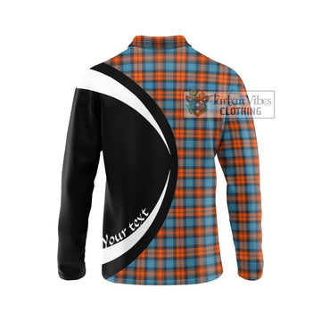 MacLachlan Ancient Tartan Long Sleeve Polo Shirt with Family Crest Circle Style