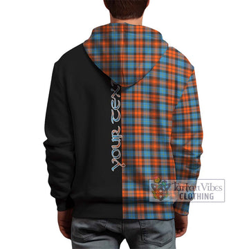 MacLachlan Ancient Tartan Hoodie with Family Crest and Half Of Me Style