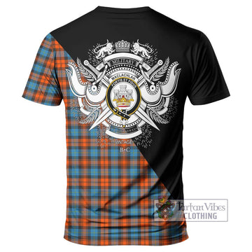 MacLachlan Ancient Tartan T-Shirt with Family Crest and Military Logo Style