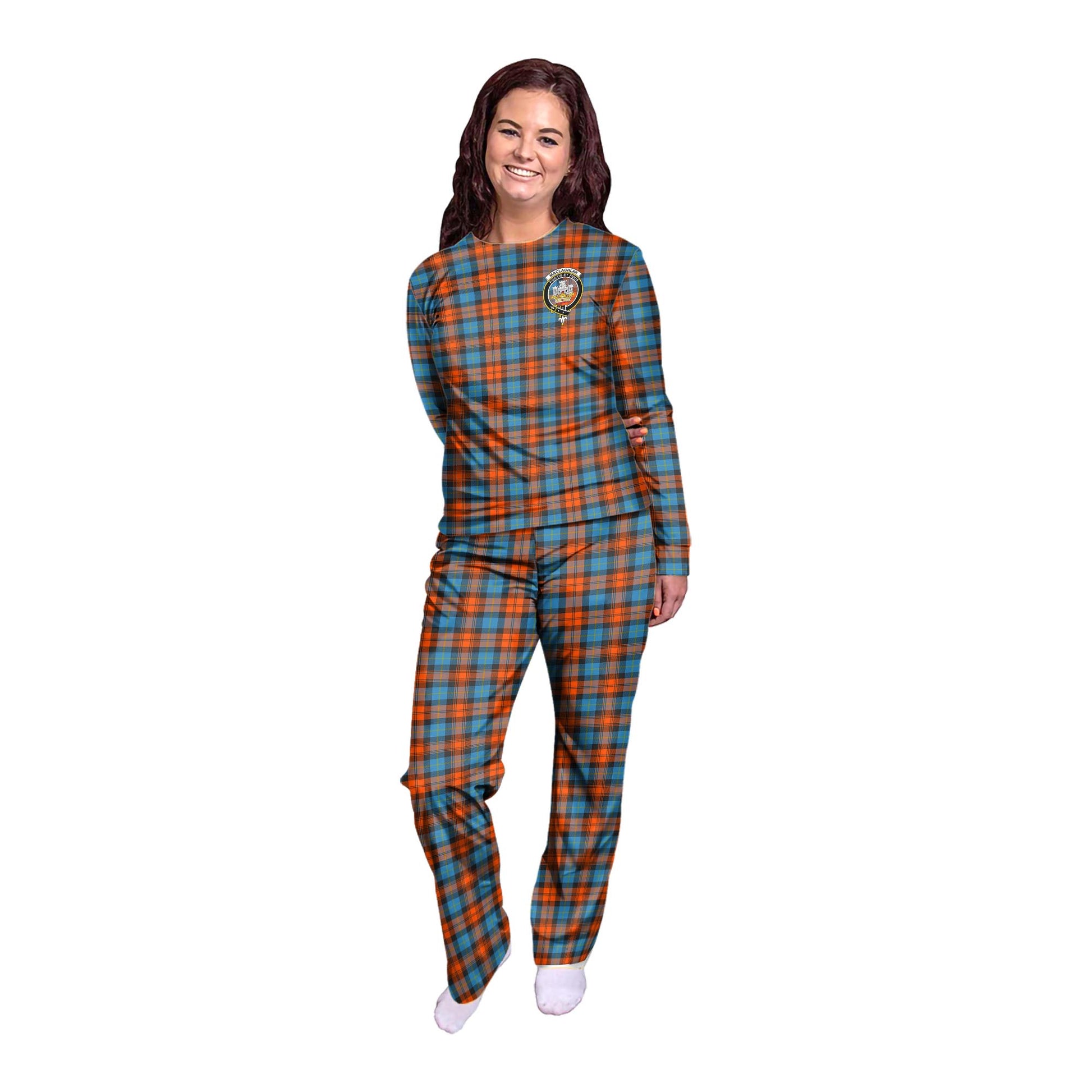 MacLachlan Ancient Tartan Pajamas Family Set with Family Crest - Tartanvibesclothing