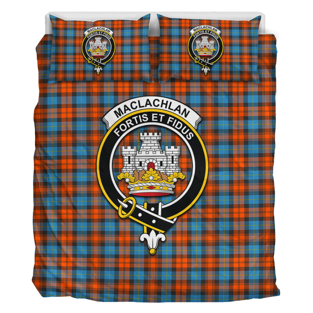 MacLachlan Ancient Tartan Bedding Set with Family Crest - Tartan Vibes Clothing