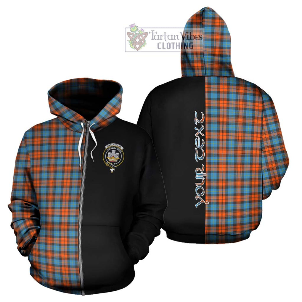 MacLachlan Ancient Tartan Hoodie with Family Crest and Half Of Me Style - Tartanvibesclothing Shop