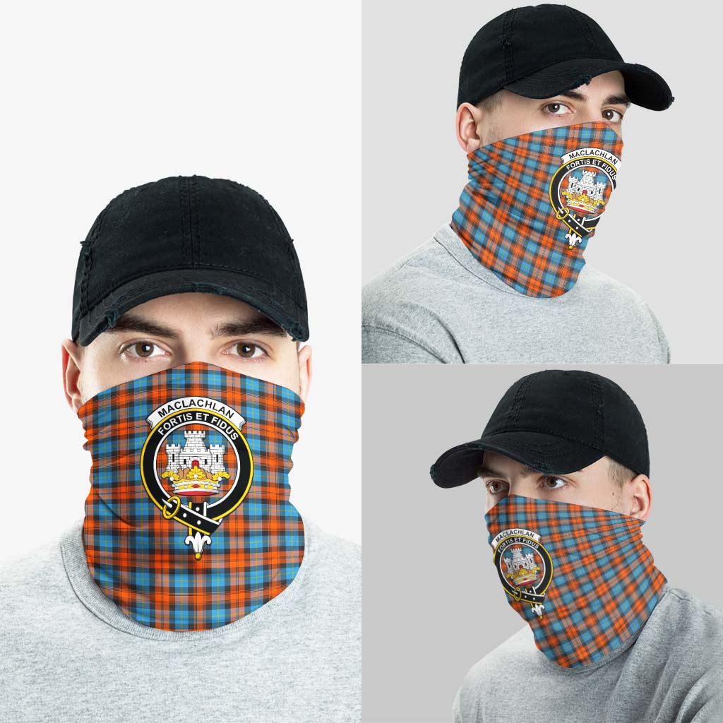 MacLachlan Ancient Tartan Neck Gaiters, Tartan Bandanas, Tartan Head Band with Family Crest