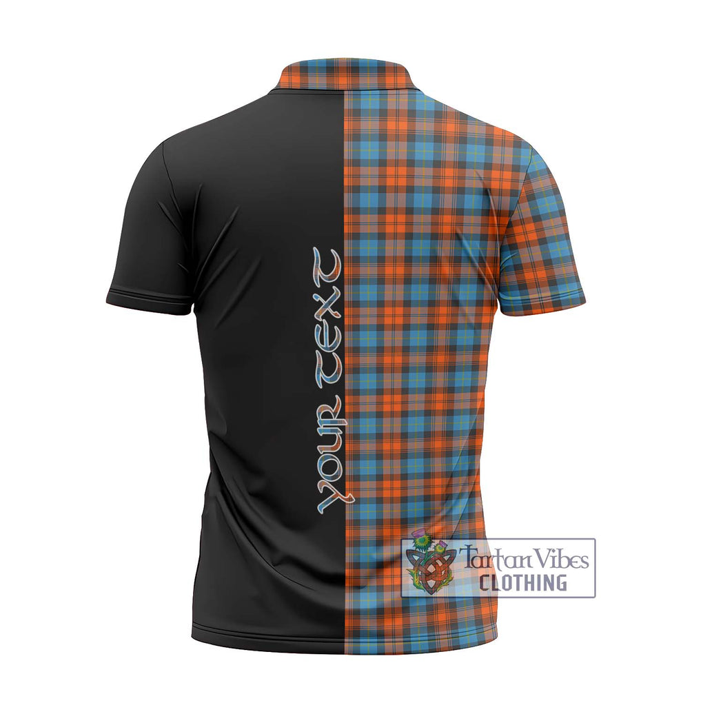 MacLachlan Ancient Tartan Zipper Polo Shirt with Family Crest and Half Of Me Style - Tartanvibesclothing Shop