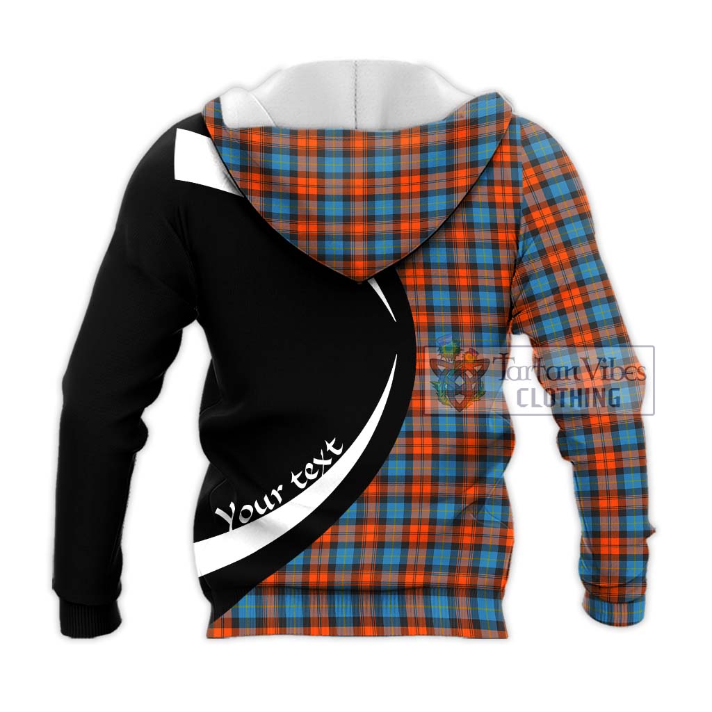 MacLachlan Ancient Tartan Knitted Hoodie with Family Crest Circle Style - Tartan Vibes Clothing