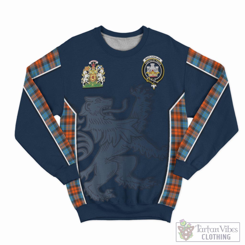 Tartan Vibes Clothing MacLachlan Ancient Tartan Sweater with Family Crest and Lion Rampant Vibes Sport Style