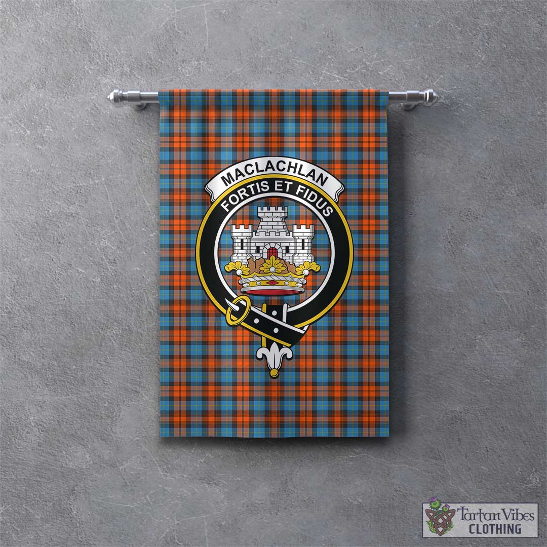 Tartan Vibes Clothing MacLachlan Ancient Tartan Gonfalon, Tartan Banner with Family Crest