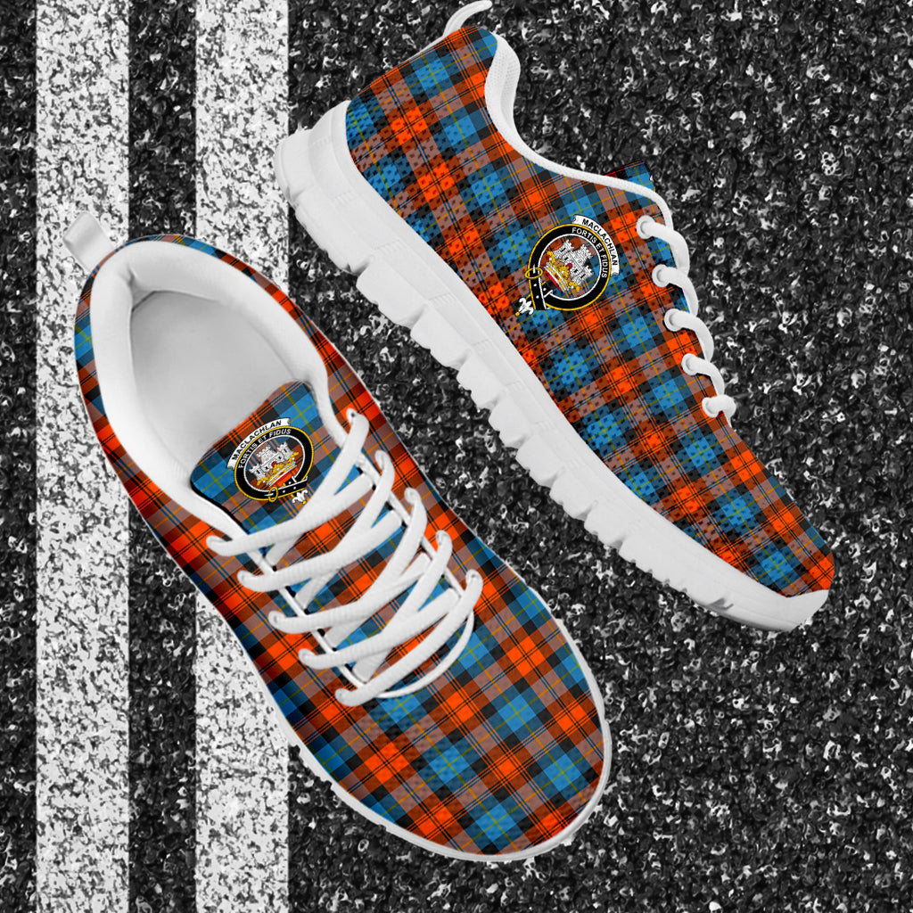 MacLachlan Ancient Tartan Sneakers with Family Crest - Tartan Vibes Clothing