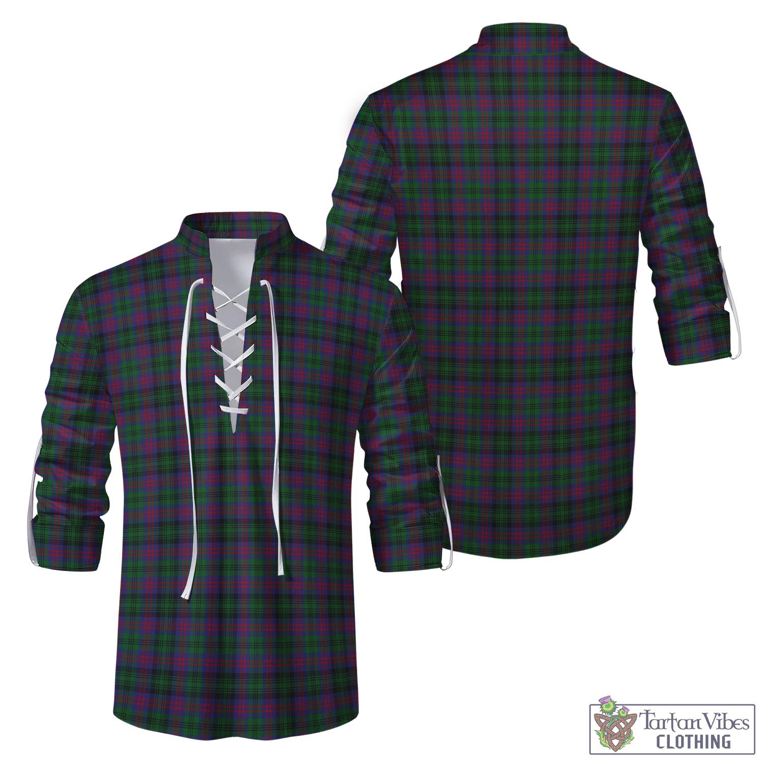 Tartan Vibes Clothing MacLachlan Hunting Tartan Men's Scottish Traditional Jacobite Ghillie Kilt Shirt