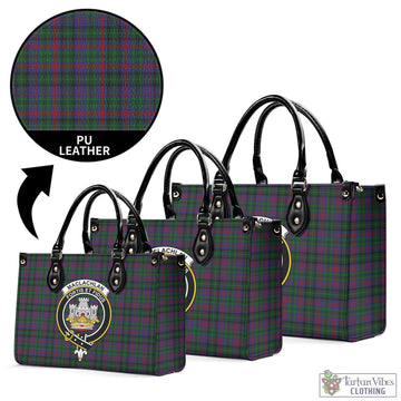 MacLachlan Hunting Tartan Luxury Leather Handbags with Family Crest