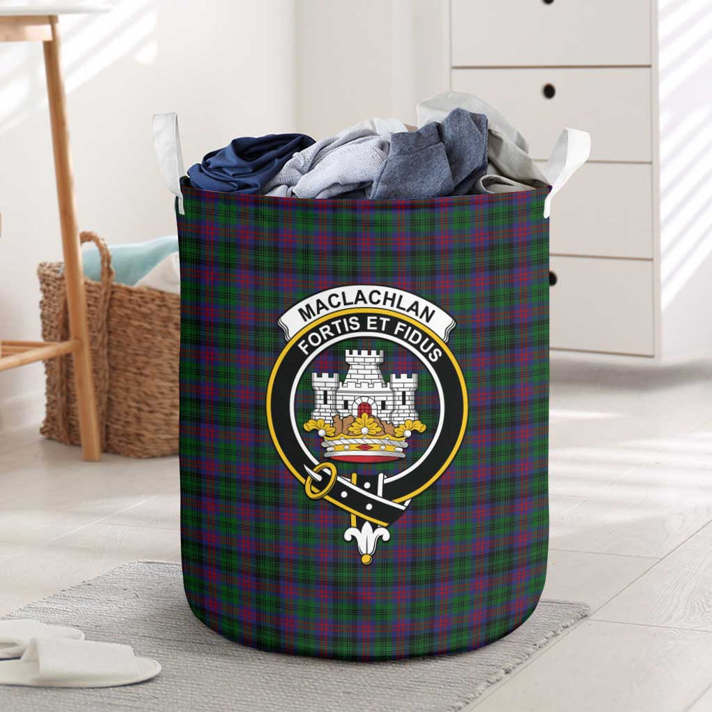 MacLachlan Hunting Tartan Laundry Basket with Family Crest One Size - Tartanvibesclothing Shop