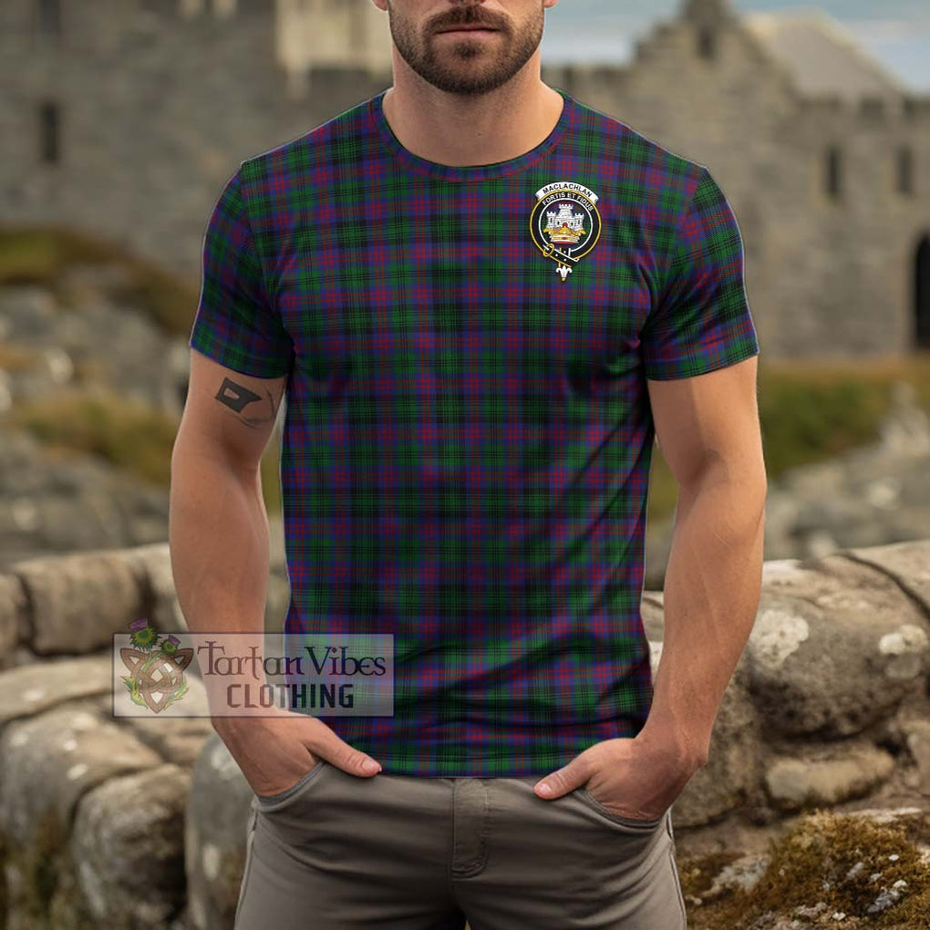 MacLachlan Hunting Tartan Cotton T-Shirt with Family Crest Men's Shirt - Tartanvibesclothing Shop