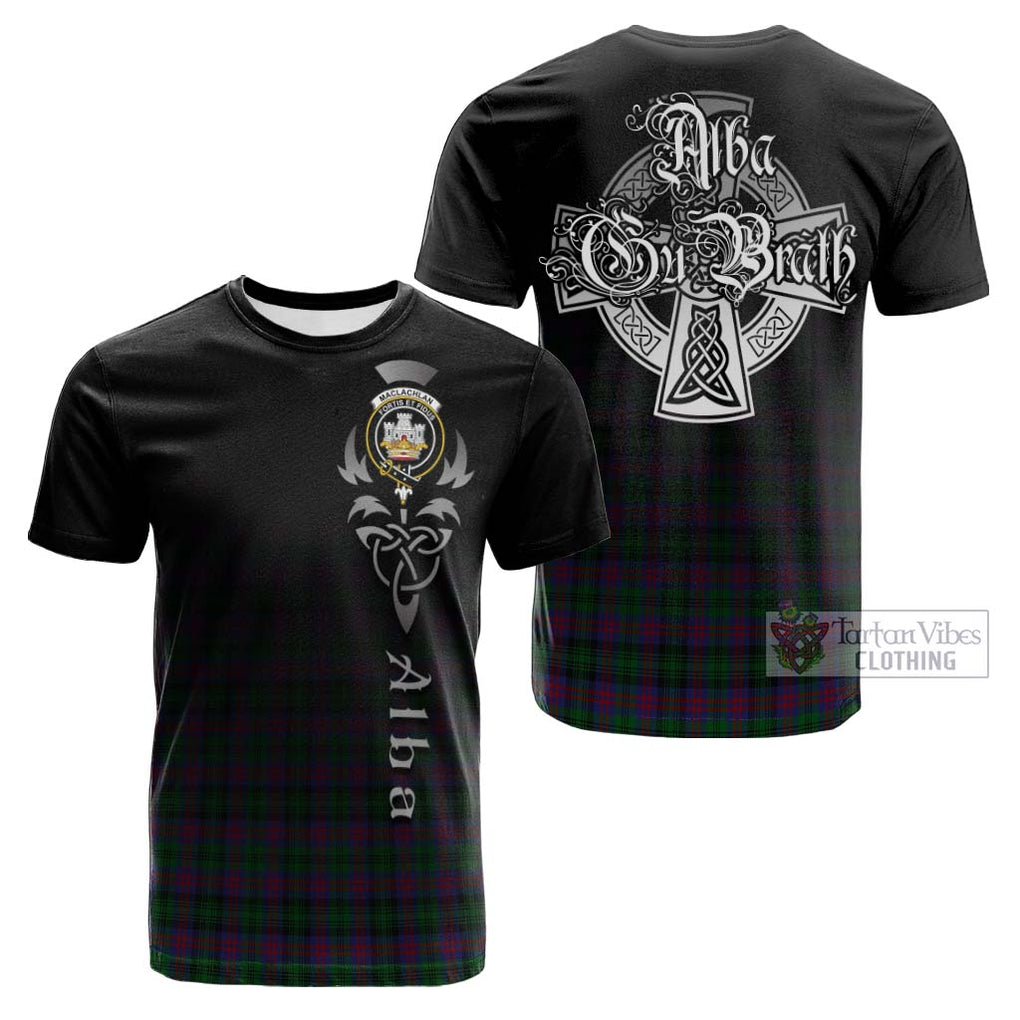 Tartan Vibes Clothing MacLachlan Hunting Tartan Cotton T-shirt Featuring Alba Gu Brath Family Crest Celtic Inspired