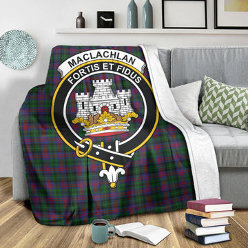 MacLachlan Hunting Tartan Blanket with Family Crest