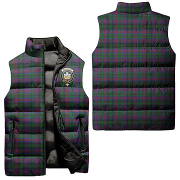 MacLachlan Hunting Tartan Sleeveless Puffer Jacket with Family Crest