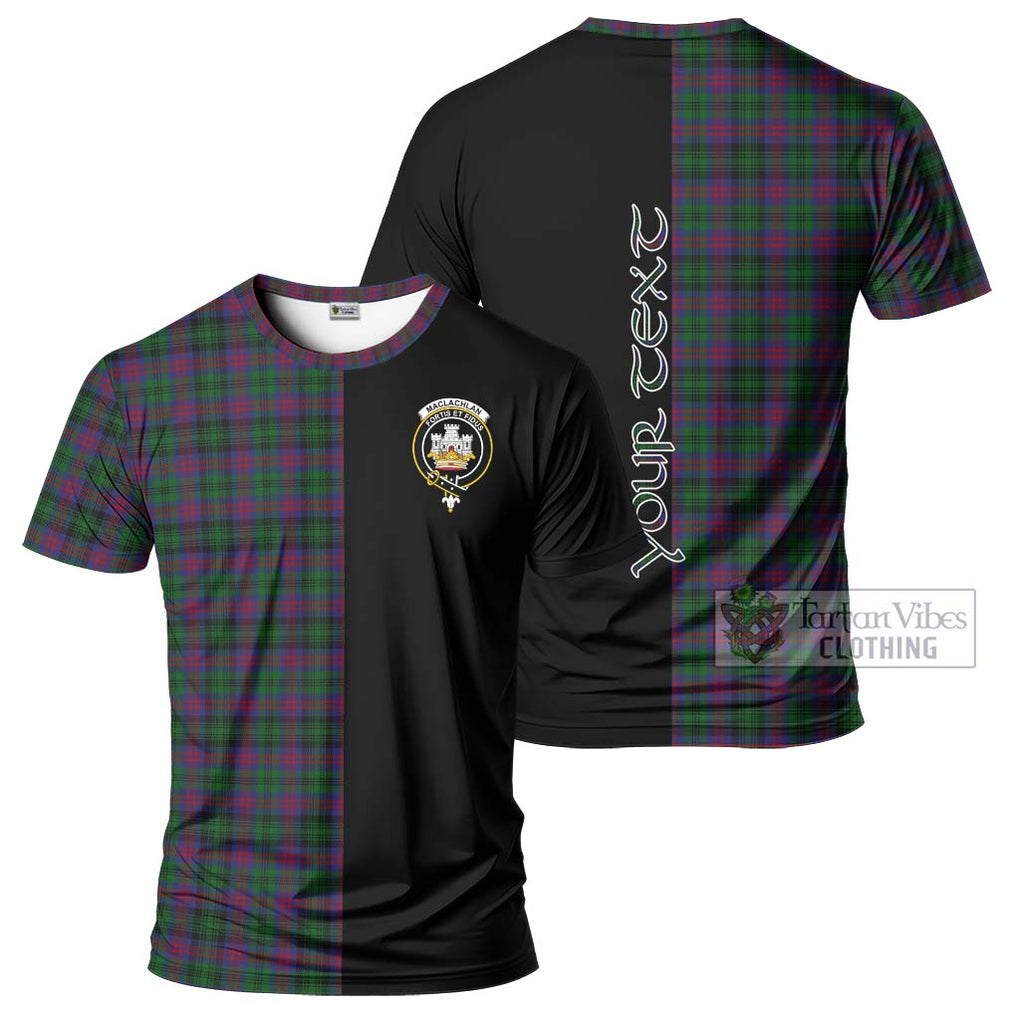 MacLachlan Hunting Tartan T-Shirt with Family Crest and Half Of Me Style Kid's Shirt - Tartanvibesclothing Shop