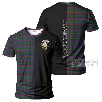 MacLachlan Hunting Tartan T-Shirt with Family Crest and Half Of Me Style