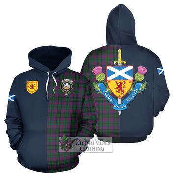 MacLachlan Hunting Tartan Hoodie Alba with Scottish Lion Royal Arm Half Style