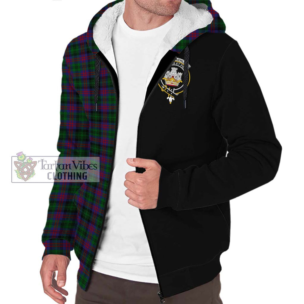 MacLachlan Hunting Tartan Sherpa Hoodie with Family Crest and Half Of Me Style Unisex S - Tartanvibesclothing Shop