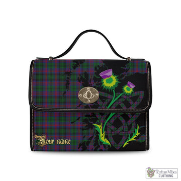 MacLachlan Hunting Tartan Waterproof Canvas Bag with Scotland Map and Thistle Celtic Accents