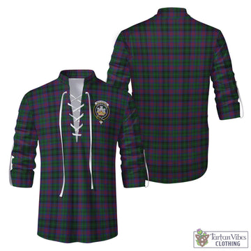 MacLachlan Hunting Tartan Men's Scottish Traditional Jacobite Ghillie Kilt Shirt with Family Crest