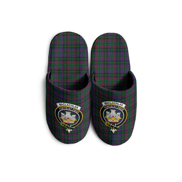 MacLachlan Hunting Tartan Home Slippers with Family Crest