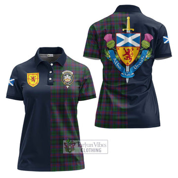 MacLachlan Hunting Tartan Women's Polo Shirt Alba with Scottish Lion Royal Arm Half Style