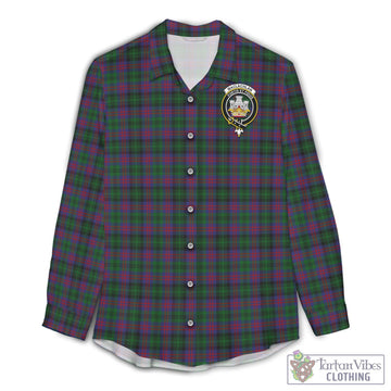 MacLachlan Hunting Tartan Women's Casual Shirt with Family Crest