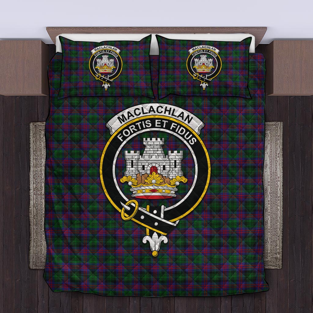 MacLachlan Hunting Tartan Quilt Bed Set with Family Crest Twin - Tartan Vibes Clothing