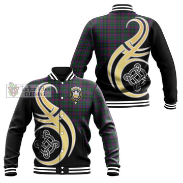 MacLachlan Hunting Tartan Baseball Jacket with Family Crest and Celtic Symbol Style