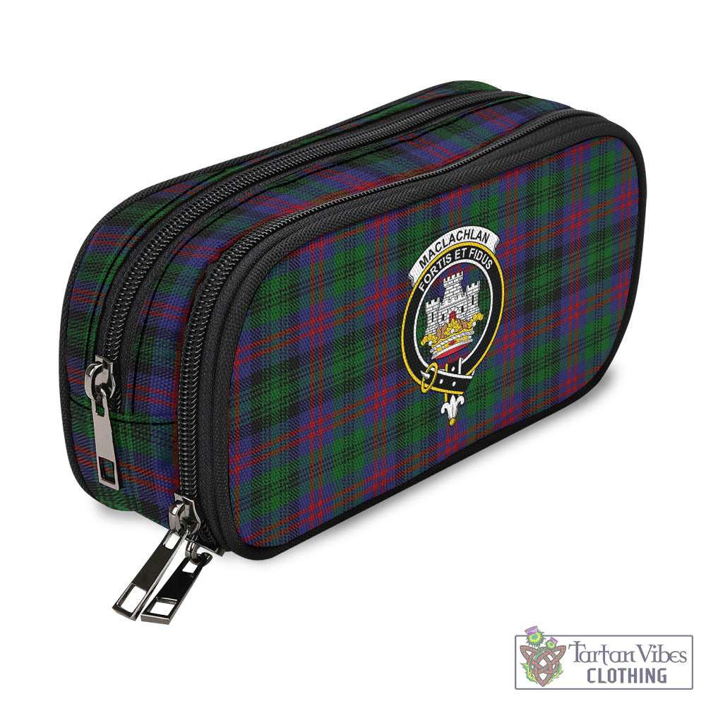 Tartan Vibes Clothing MacLachlan Hunting Tartan Pen and Pencil Case with Family Crest