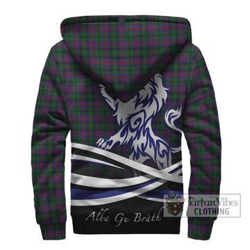 MacLachlan Hunting Tartan Sherpa Hoodie with Alba Gu Brath Regal Lion Emblem