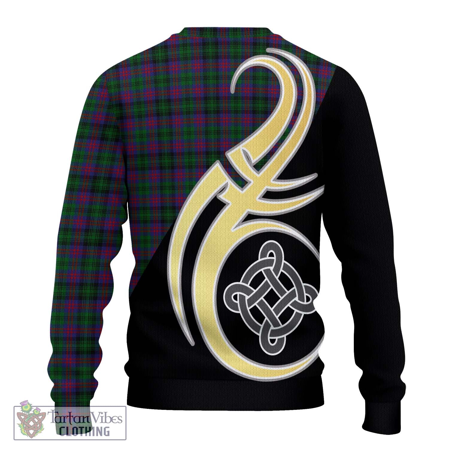 MacLachlan Hunting Tartan Knitted Sweater with Family Crest and Celtic Symbol Style - Tartan Vibes Clothing