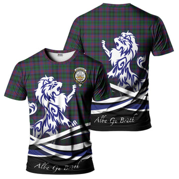 MacLachlan Hunting Tartan T-Shirt with Alba Gu Brath Regal Lion Emblem