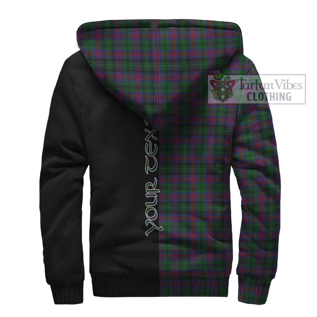 MacLachlan Hunting Tartan Sherpa Hoodie with Family Crest and Half Of Me Style - Tartanvibesclothing Shop