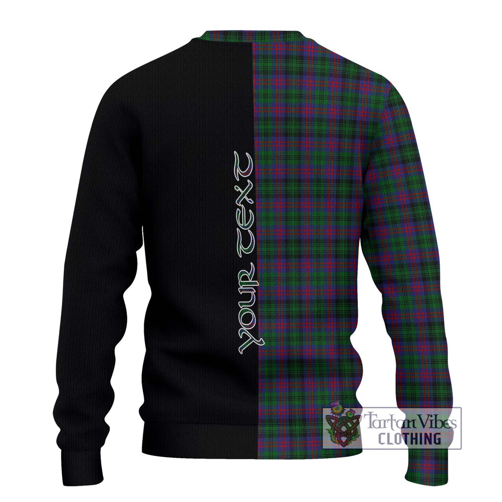 MacLachlan Hunting Tartan Knitted Sweater with Family Crest and Half Of Me Style - Tartanvibesclothing Shop