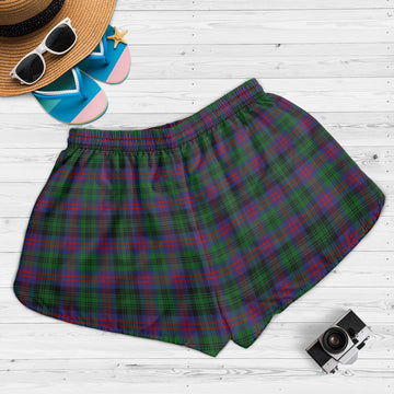 MacLachlan Hunting Tartan Womens Shorts with Family Crest