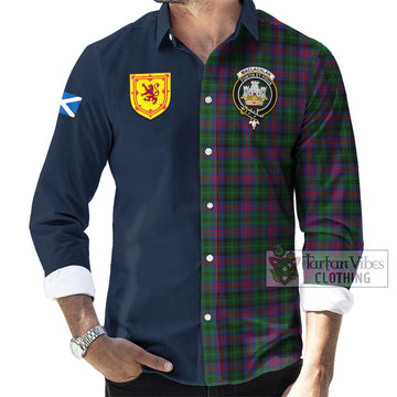 MacLachlan Hunting Tartan Long Sleeve Button Shirt Alba with Scottish Lion Royal Arm Half Style