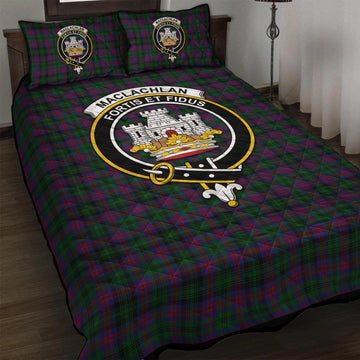 MacLachlan Hunting Tartan Quilt Bed Set with Family Crest