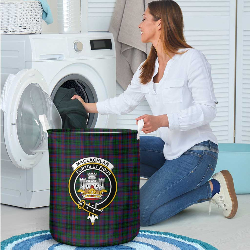 MacLachlan Hunting Tartan Laundry Basket with Family Crest - Tartanvibesclothing Shop