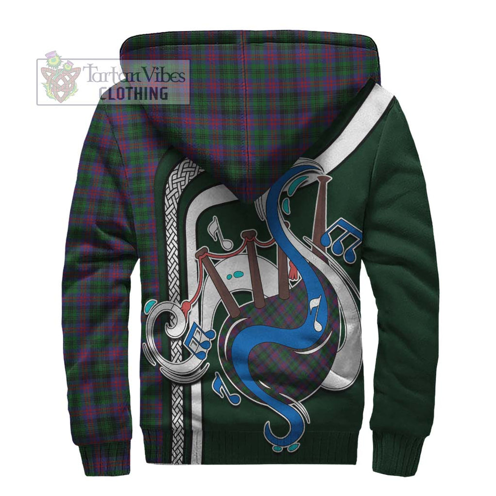 MacLachlan Hunting Tartan Sherpa Hoodie with Epic Bagpipe Style - Tartanvibesclothing Shop